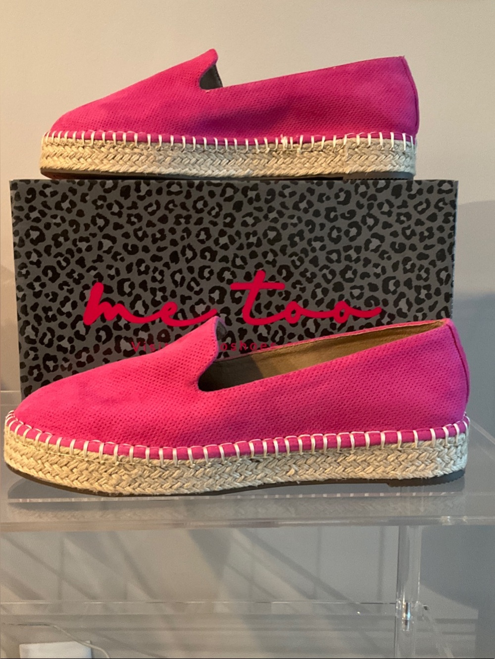 me too Fuchsia Canvas Slip-On Espadrille Platform